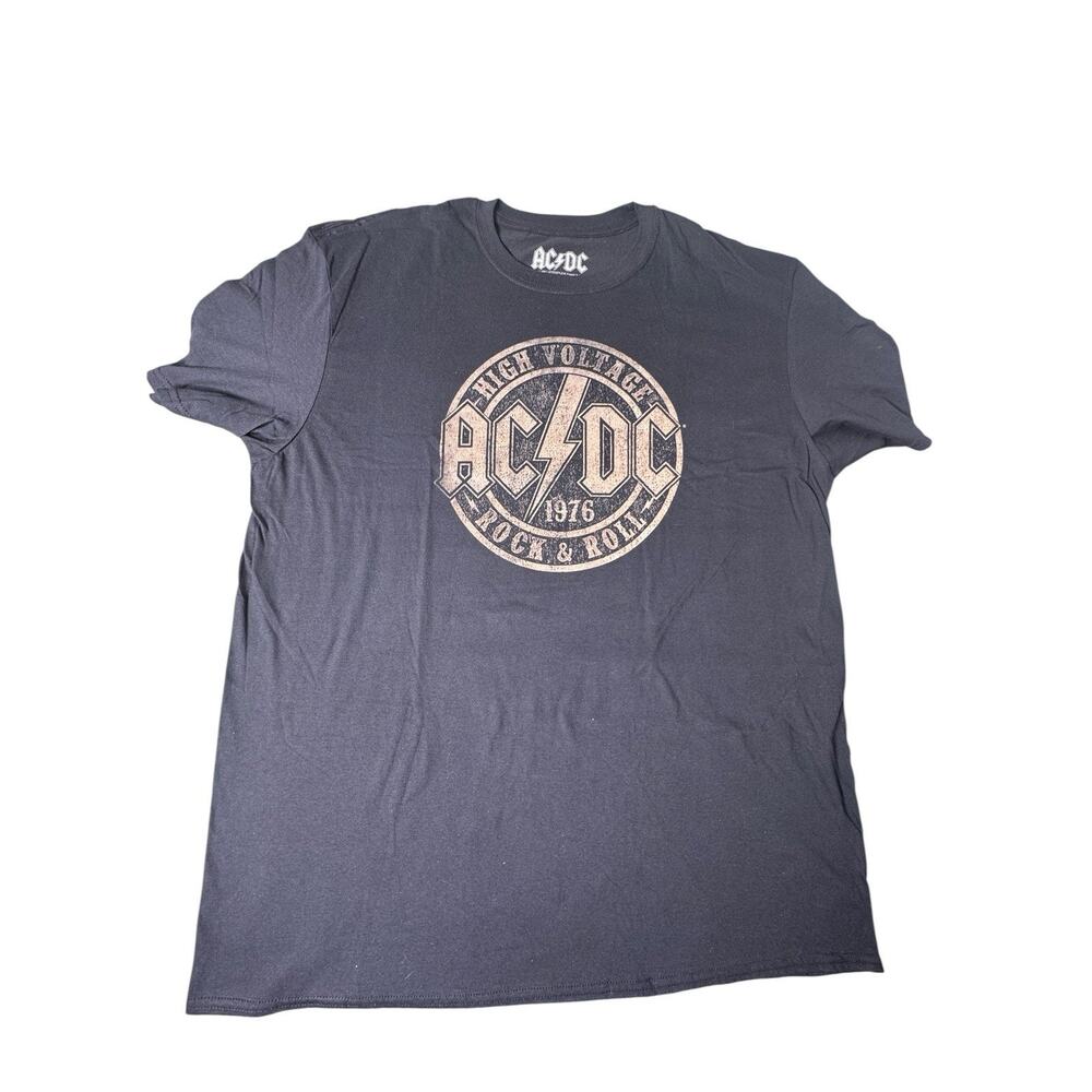 AC/DC High Voltage Band T-Shirt XXL Gray Graphic Rock Tee Mens
